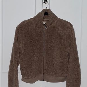 Fuzzy light brown zip up